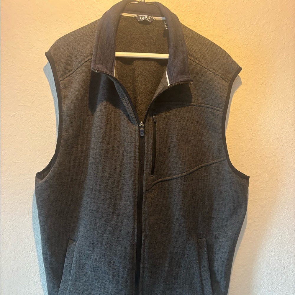 IZOD Sweater Fleece Vest Mens XXL Gray/Blue